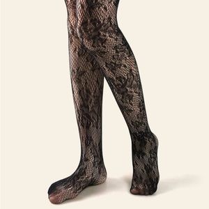 SHEIN Leaf Pattern Tights / OS